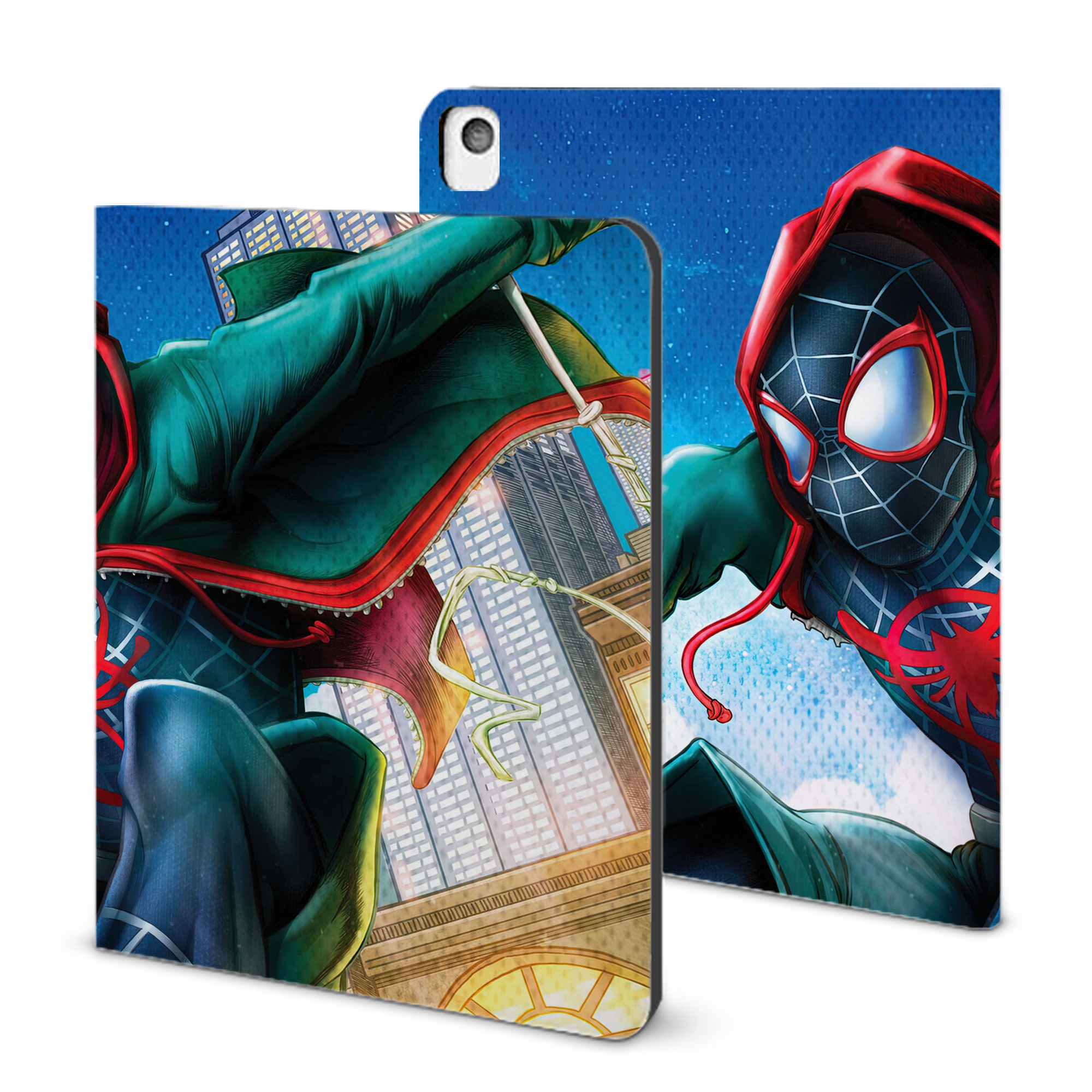 （画像用） Spider Man スパイダーマン IPadケース ペンホルダー付き ブックスタイルデザイン